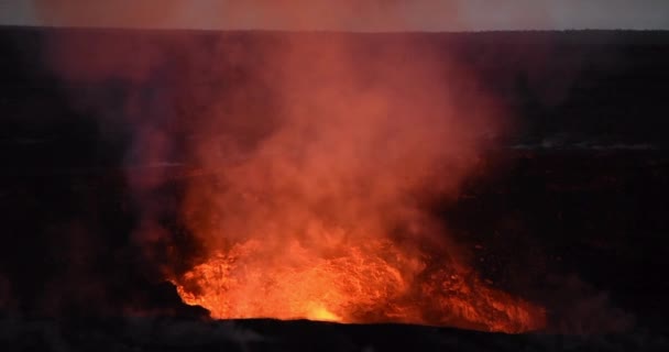 Explosion Lave Volcanique Éclaboussures Éruption Lave Fondue Cratère — Video
