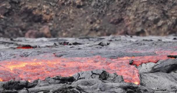 Eruption Volcanic Lava Landscape Volcano Mountain Nature Magma Closeup — Stock Video