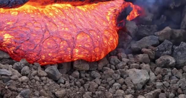 Éruption Lave Volcanique Paysage Volcan Montagne Nature Magma Gros Plan — Video