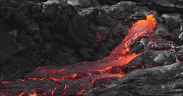 Erupção Vulcânica Lava Paisagem Vulcão Montanha Natureza Magma Close — Vídeo de Stock