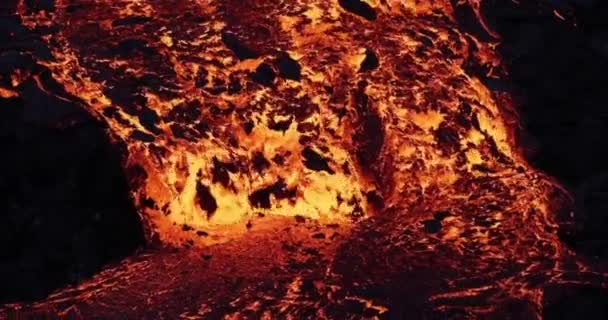 Vulcão Lava Fluxo Erupção Fogo Geologia Fumaça Vulcânica Montanha Magma — Vídeo de Stock