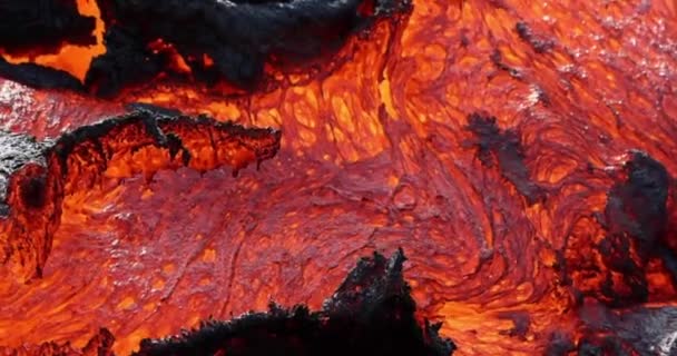 Volcán Lava Flujo Erupción Fuego Geología Humo Volcánico Montaña Magma — Vídeos de Stock