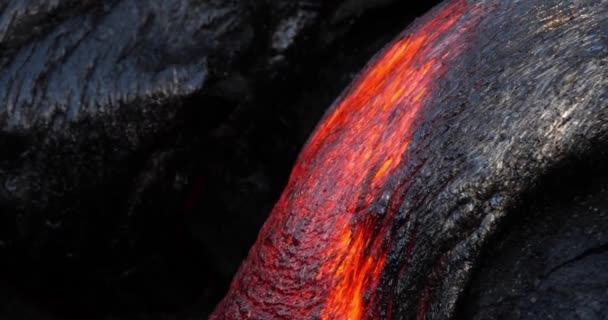 Geschmolzene Lava Fließt Nahaufnahme Oberfläche Kaltfluss Hawaii Vulkane Magma — Stockvideo
