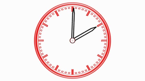 Tijd Verstrijken Van Klok Timelapse Wall Clock Complete Loop Tijd — Stockvideo