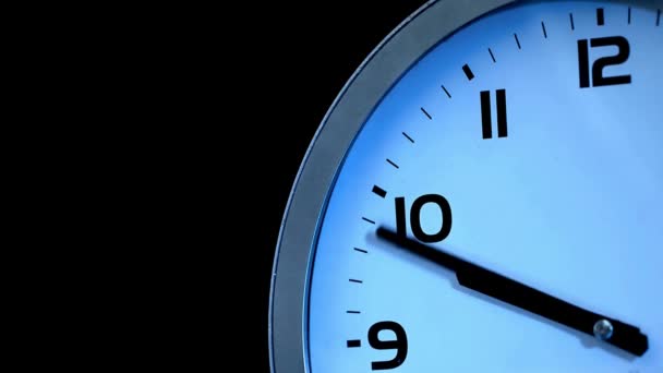 Ultrahd Closeup Timelapse Clock Walking Timelapse Moving Fast Clockwise Concept — Stock Video