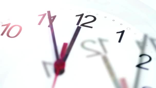 時計の時間経過 タイムラプスウォールクロック完全なループ時間通過概念将来のカウントダウン — ストック動画