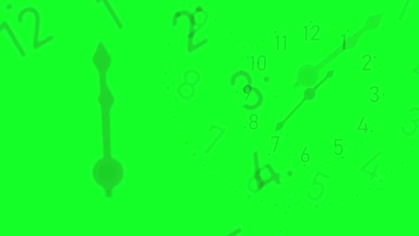 Крупним Планом Білий Годинник Обличчя Часовий Проміжок Зеленому Екрані Копіювання — стокове відео