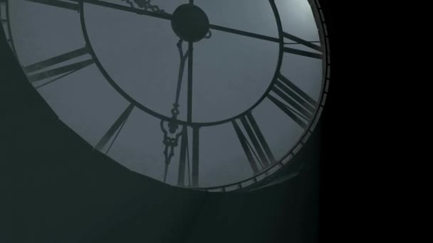 時計の時間経過 タイムラプスウォールクロック完全なループ時間通過概念将来のカウントダウン影 — ストック動画