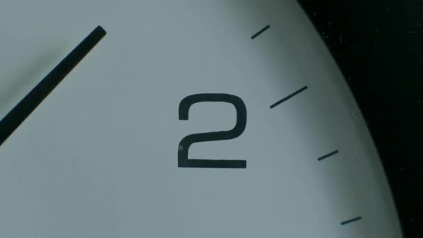 Cierra Reloj Blanco Sigue Adelante Reloj Pared Muestra Rápidamente Lapso — Vídeos de Stock