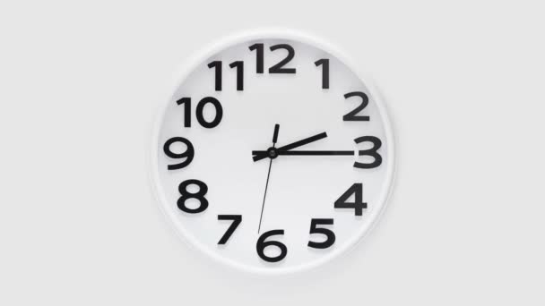 Time Lapse Een Moderne Muur Horloge Witte Klok Vooruit Gaan — Stockvideo