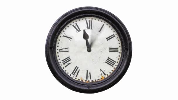 Time Lapse Vintage Analog Clock Romawi Number Going Forward Motion — Stok Video