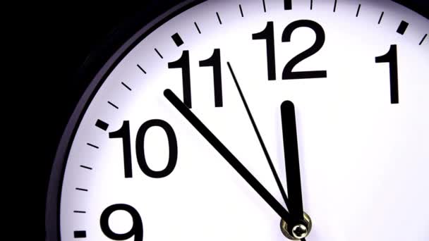 Zamknij Biały Zegar Przesuń Się Przodu Zbliżenie Zegarek Czas Koncepcja — Wideo stockowe