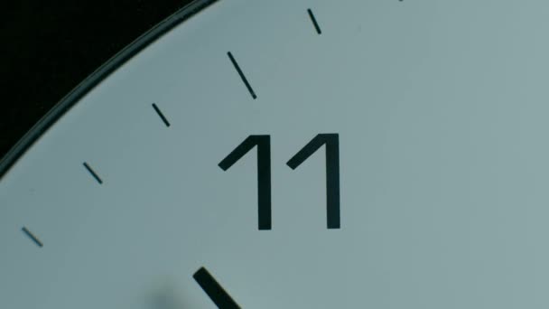 Close White Clock Number Moving Fast Forward Closeup Watch Timing — Stock Video