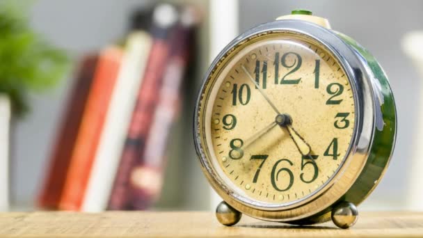 Поняття Проходження Часу Аналоговий Годинник Timelapse Показує Швидке Переміщення Дзвонить — стокове відео
