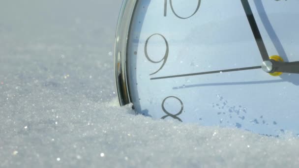 Horloge Moderne Sur Cristal Sable Montrant Montre Numéro Fastforward Concept — Video