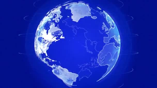 Concept Technologie Réseau Connexion Avec Carte Animation Arrière Plan Globe — Video