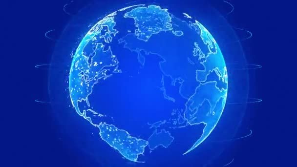 Rete Globale Comunicazione Internet Che Cresce Intorno Pianeta Terra Innovazione — Video Stock