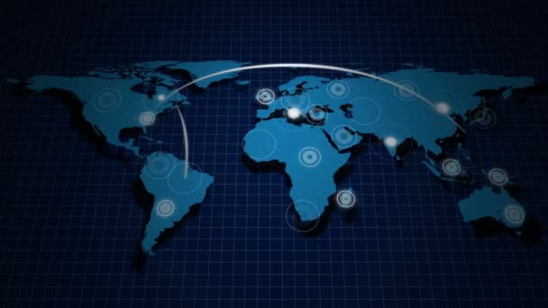 Rede Global Comunicação Internet Crescendo Torno Planeta Terra Inovação Tecnologia — Vídeo de Stock