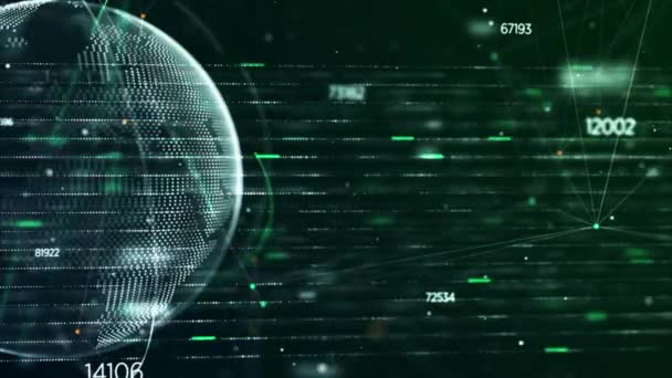 デジタル地球回転現代背景 グローバルネットワーク接続技術デジタル抽象Hud — ストック動画
