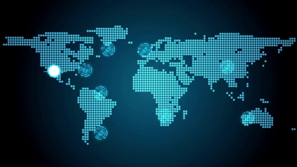 Mapa Mundo Linha Conexão Conexão Conexão Rede Global Tecnologia Digital — Vídeo de Stock