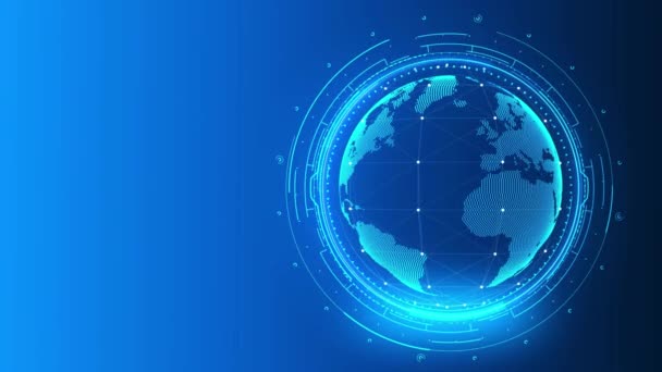 Fundo Moderno Conceito Tecnologia Global Internet Mundo Conexão Dados Azul — Vídeo de Stock