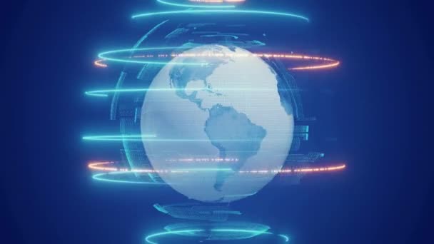 Modern Bakgrund Global Teknik Koncept För Internet Världen Dataanslutning Blå — Stockvideo