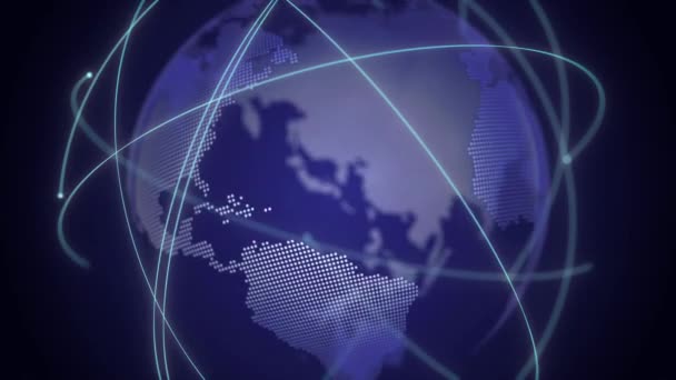 Современная Фоновая Глобальная Технологическая Концепция Подключения Данных Мире Интернета Blue — стоковое видео