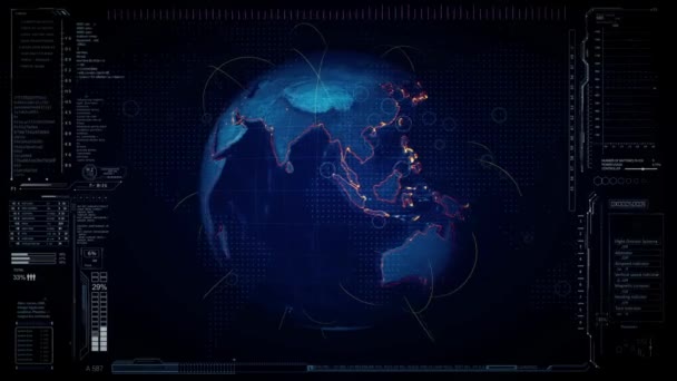 Глобальна Мережа Інтернет Єднання Всесвітня Розумна Мережа Технологій Синього Темного — стокове відео