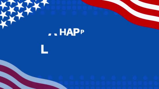 Happy Labor Day Tekst Banner Animatie Achtergrond Met Patriottische Amerikaanse — Stockvideo
