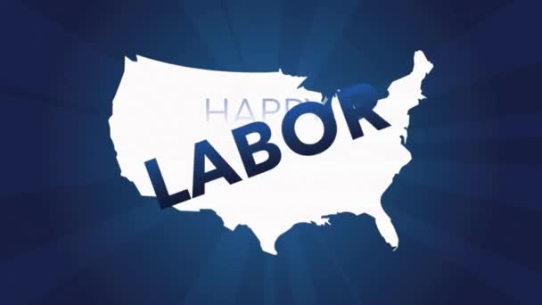 Labor Day Usa Text Video Rörelse Grafisk Animation Bakgrund Semester — Stockvideo