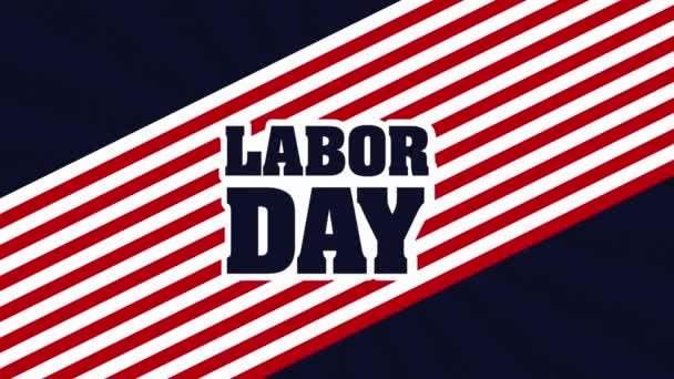 Animated Intro Labor Day Verenigde Staten Van Amerika Video Motion — Stockvideo