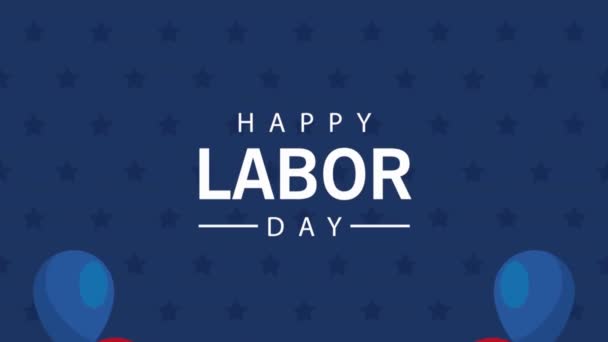 Animovaný Intro Labor Day Spojených Státech Amerických Video Motion Grafický — Stock video