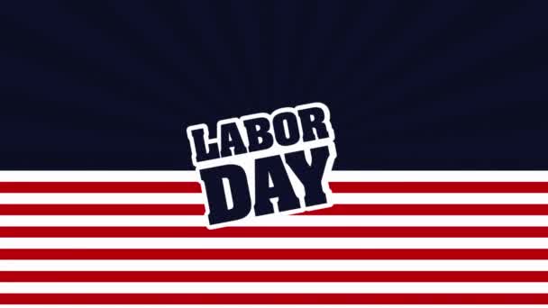 Animated Intro Labor Day Verenigde Staten Van Amerika Video Motion — Stockvideo