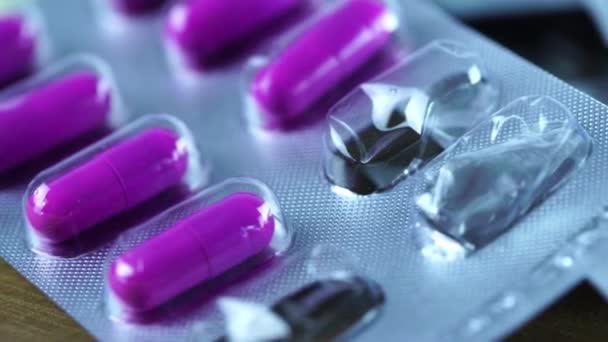 Медицинские Таблетки Капсулы Обезболивающие Опиоидные Препараты Америка Кризис Наркомании Передозировки — стоковое видео