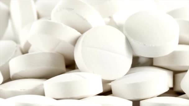 Medicijn Pillen Achtergrond Witte Capsules Gezondheidszorg Medische Zorg Apotheek Behandeling — Stockvideo