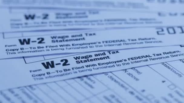 Formulario Declaración Impuestos Salarios Estadounidense Revenue Internal Revenue Service Irs — Vídeo de stock
