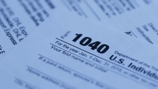 American 1040 Individual Income Tax Return Form Revenue Internal Revenue — Stock Video