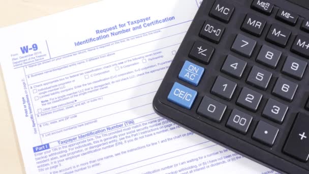 Daňový Formulář Cash Business Income Office Individual Tax Return United — Stock video
