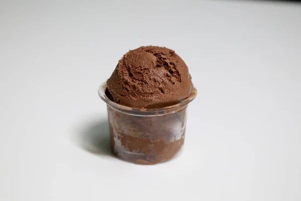 Colher Sorvete Chocolate — Fotografia de Stock