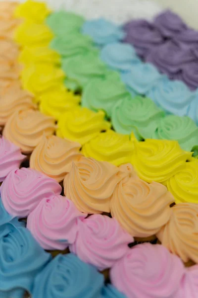 Coloridos Cupcakes Desde Parte Superior —  Fotos de Stock