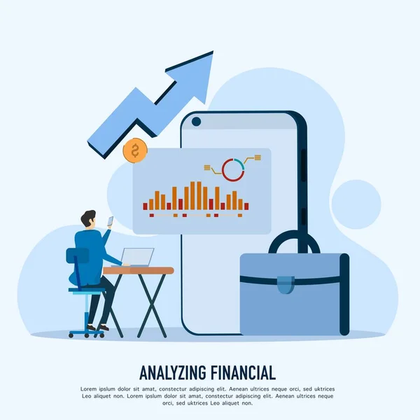 ビジネスアイデア計画戦略 ブレインストーミング 分析コンセプト ビジネス財務投資の概念のためのデータ分析 ビジネスの人々はチャートダッシュボードを監視します ベクトル平図 — ストックベクタ