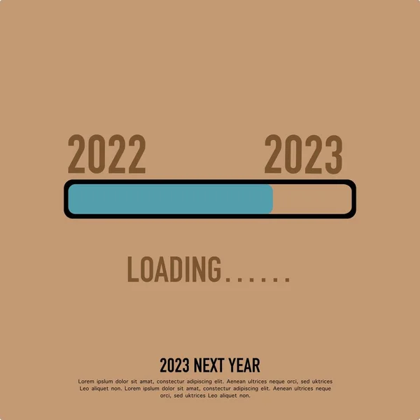Loading Bar Loading 2022 2023 Next Year Cute Horizontal Banner — Stock Vector