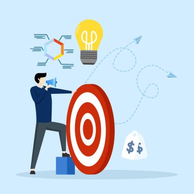 İş adamı pazarlama promosyonunu elementlerle duyurdu. Satışları veya marka farkındalığı kavramını, reklamcılığı ve müşteri iletişimini yönlendirmek için sosyal medya üzerinden pazarlama, dijital pazarlama veya halkla ilişkiler.