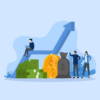 Sales analysis, statistical growth data, accounting infographics. Bank development economic strategy concept. Trading solutions for investment. Economic savings isometric illustration. landing page