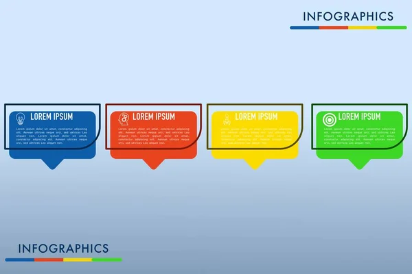 Business Process Infographic Template Infographic Design Options Step Number Vector — стоковый вектор