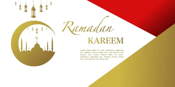 Ilustrasi Ramadan Kareem Ramadan Bertema Desain Ilustrasi Dengan Masjid Bintang - Stok Vektor