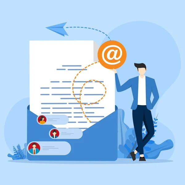 Email Marketing Concept Mostrando Una Campagna Creativa Tramite Mail Adatto — Vettoriale Stock