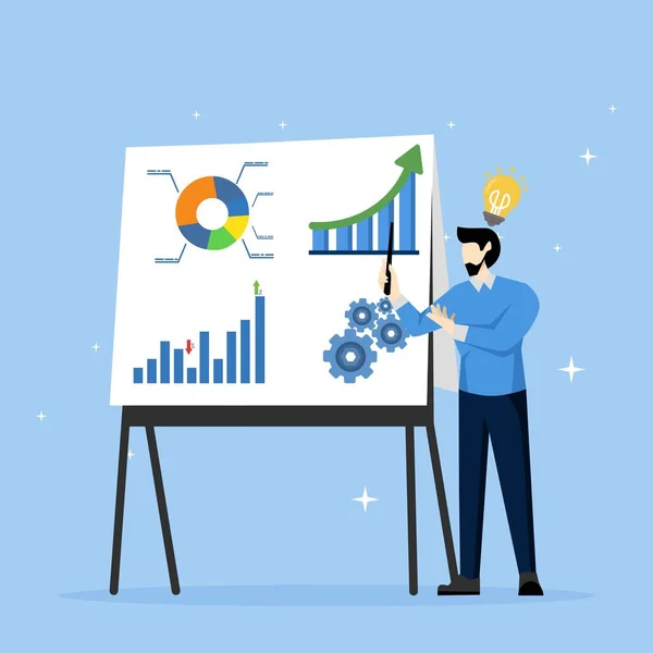 Sales Promotie Concept Presentatie Voor Business Idee Kans Het Presenteren — Stockvector