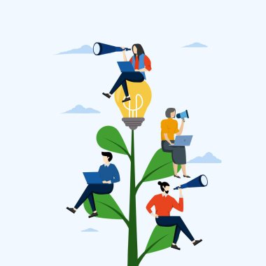 İyi şirket kültürü veya çalışan değerleri, organizasyon, takım başarısı veya kariyer büyümesi, toplum katılımı veya şirket büyümesi, HR konsepti, tüp fabrikası yetiştirmeye çalışan iş çalışanı.