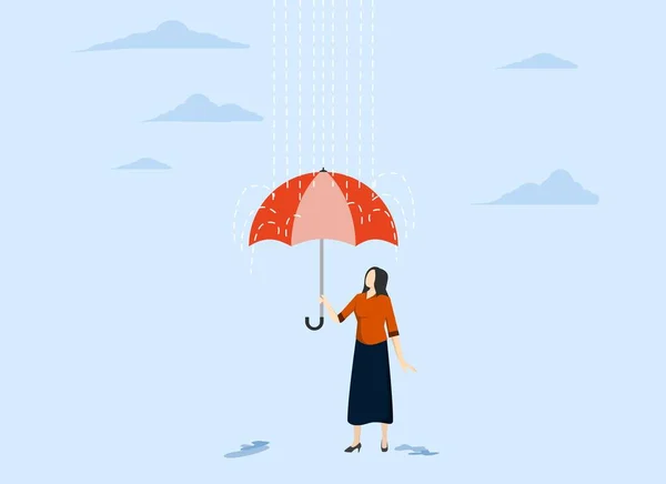 Facing Bad Luck Security Insurance Protecting Business Mistakes Trouble Depression — Stock Vector